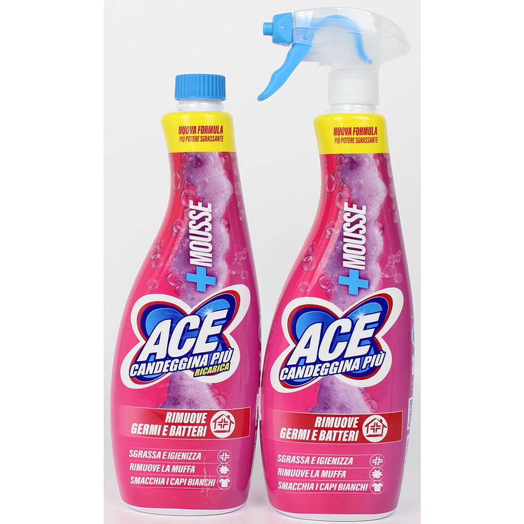 Ace Spray Mousse Candeggina 700 ml + Ricarica 700 ml