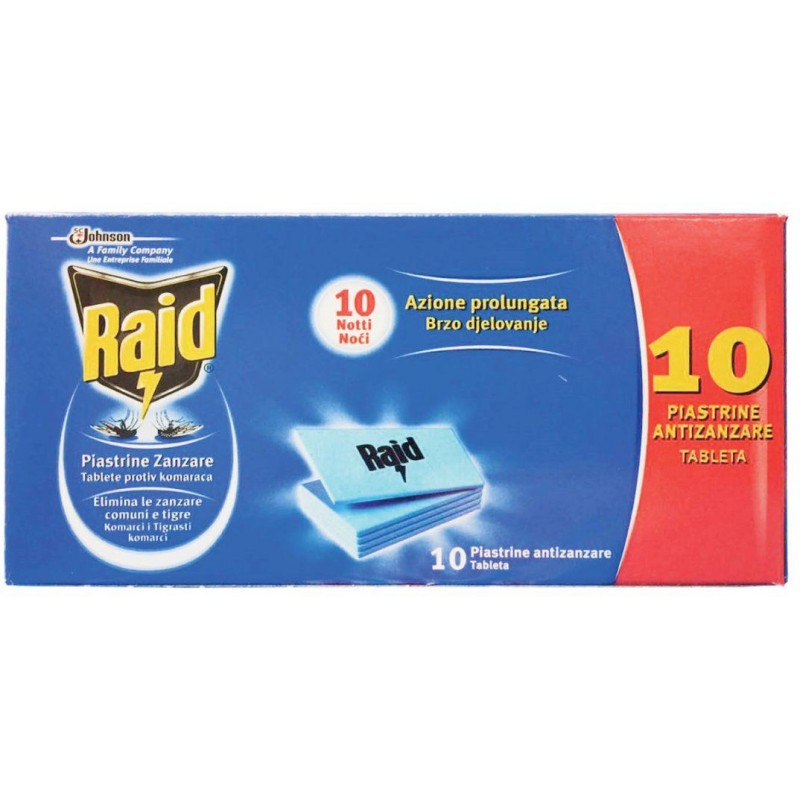 Raid Piastrine Antizanzare 10 notti x 10