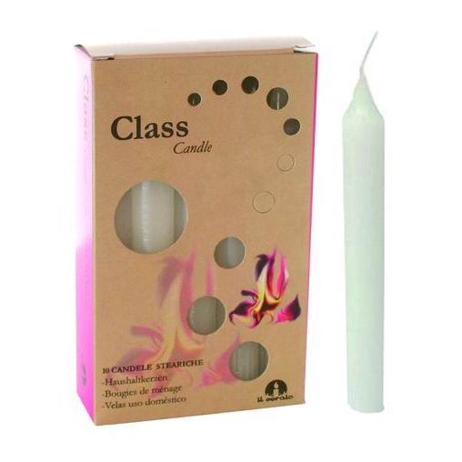 Candele Cera Steariche Bianco Astuccio 10 pz mm 15x150h