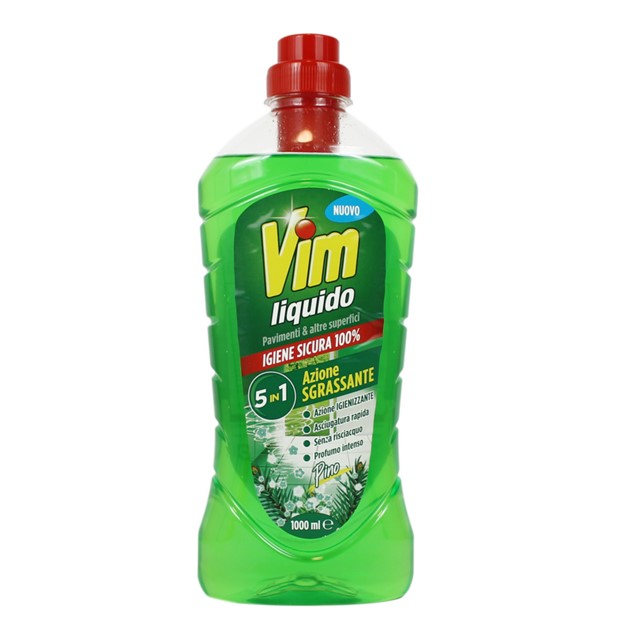 Vim Liquido Pavimenti &amp; Altre Superfici 5In1 Sgrassante Pino 1000 Ml