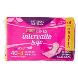 Lines Intervallo – Proteggi-slip ripiegati, confezione da 44 pezzi (40+4).