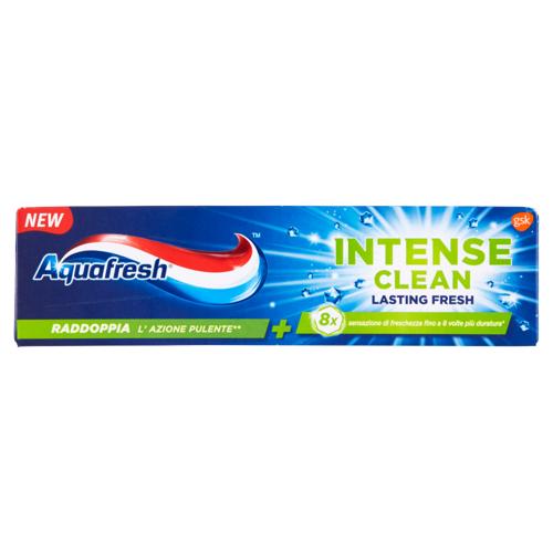 Aquafresh Dentifricio Intense Clean Lasting Fresh 75 ml – Dentifricio con formula a tripla azione per una pulizia profonda e alito fresco duraturo.