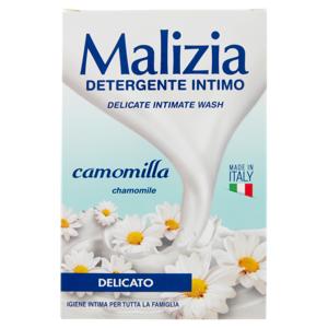 Malizia Detergente Intimo Camomilla 200 ml – Detergente intimo con estratto di camomilla, deterge dolcemente rispettando il naturale equilibrio fisiologico della pelle.